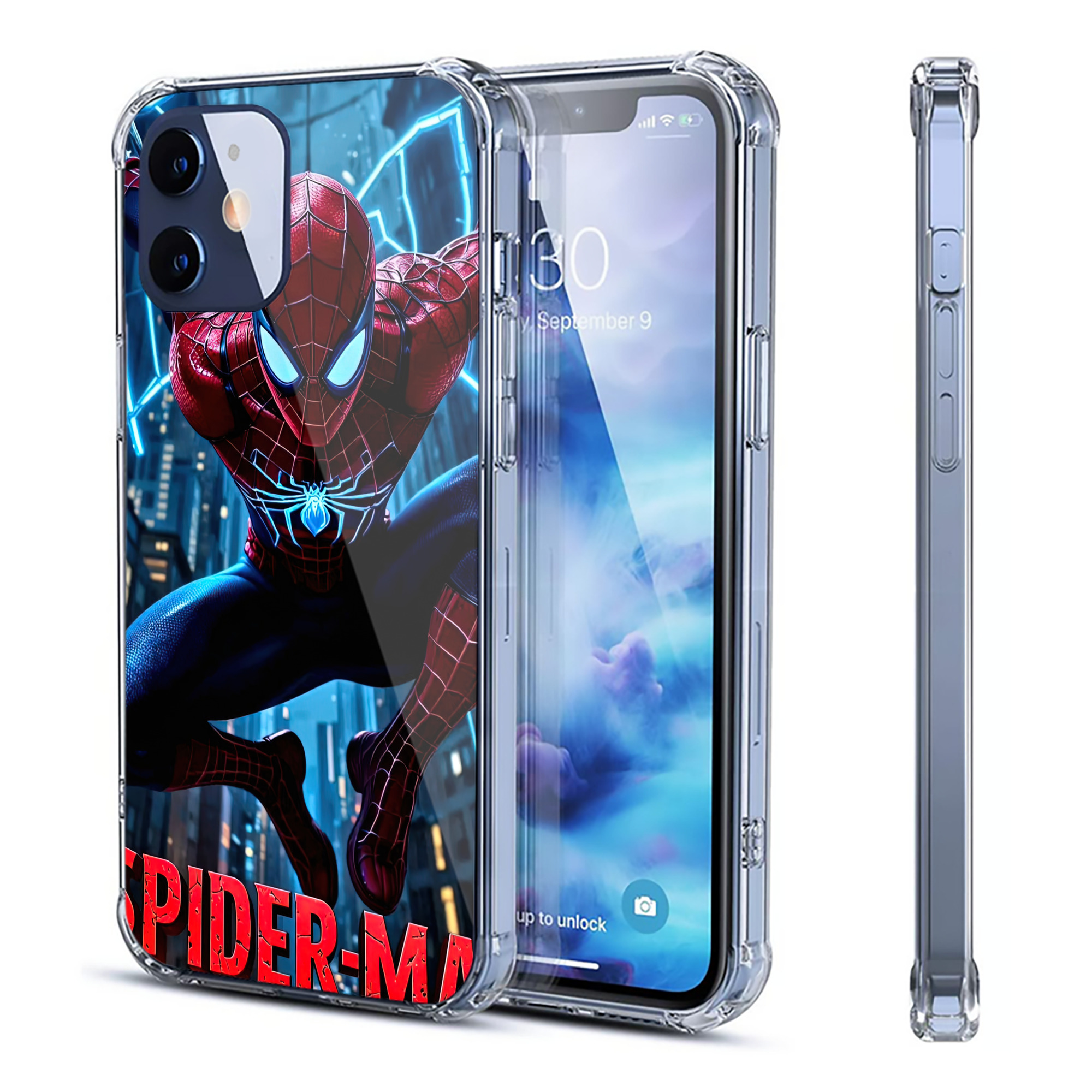 （画像用） Spider Man スパイダーマン 【iPhone 12シリーズ対応】透明スマホケース（クリアソフトケース）